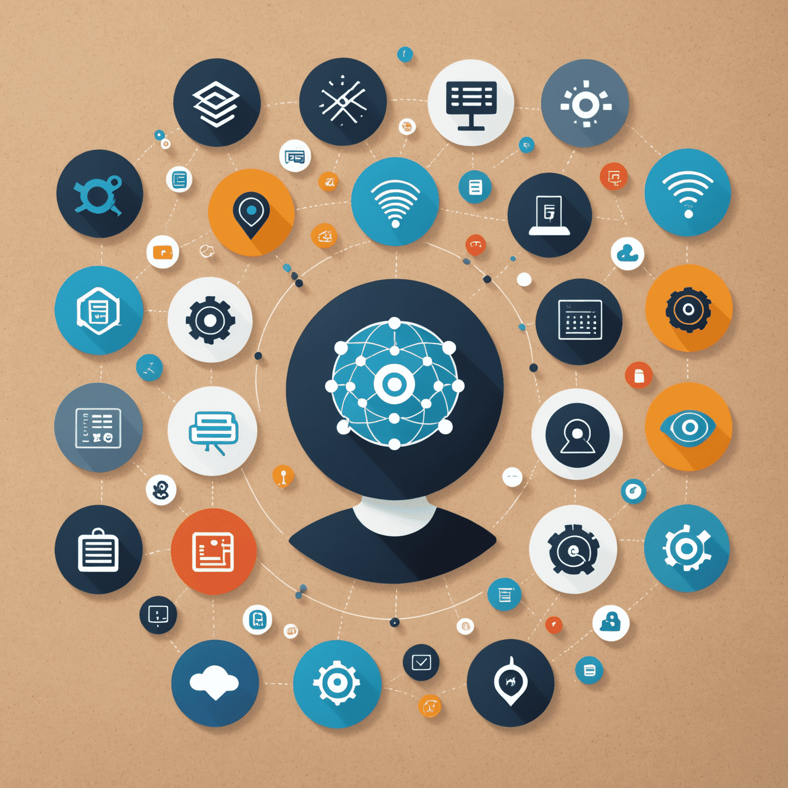 Un collage de iconos que representan las 5 habilidades más demandadas en TI para 2024, incluyendo inteligencia artificial, ciberseguridad, desarrollo en la nube, análisis de datos y desarrollo móvil.